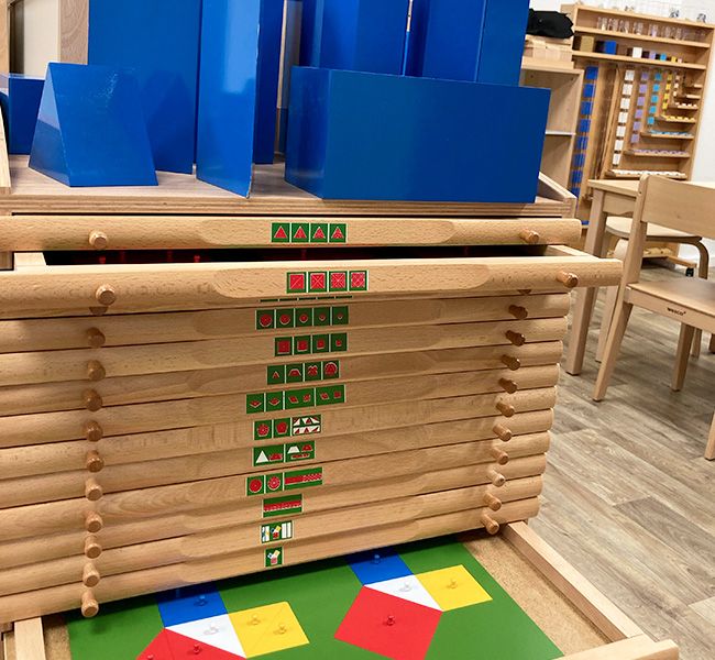 Geometry cabinet and blue solids